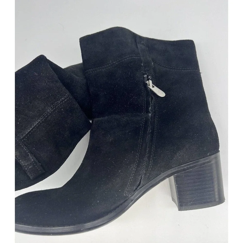 ADRIENNE VITTADINI Women’s Size 8.5 Fonzie Black Suede Ankle Boots Booties